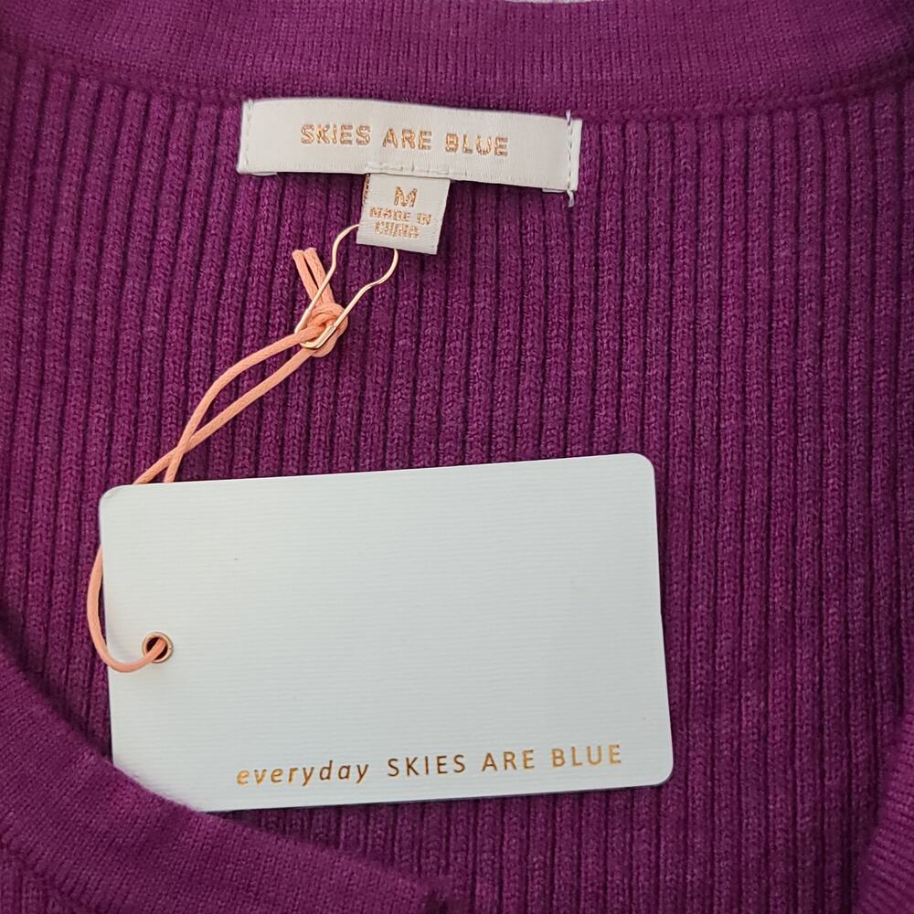 Skies Are Blue Stitch Fix ribbed sweater dress purple NWT Size Medium Office - Picture 10 of 10